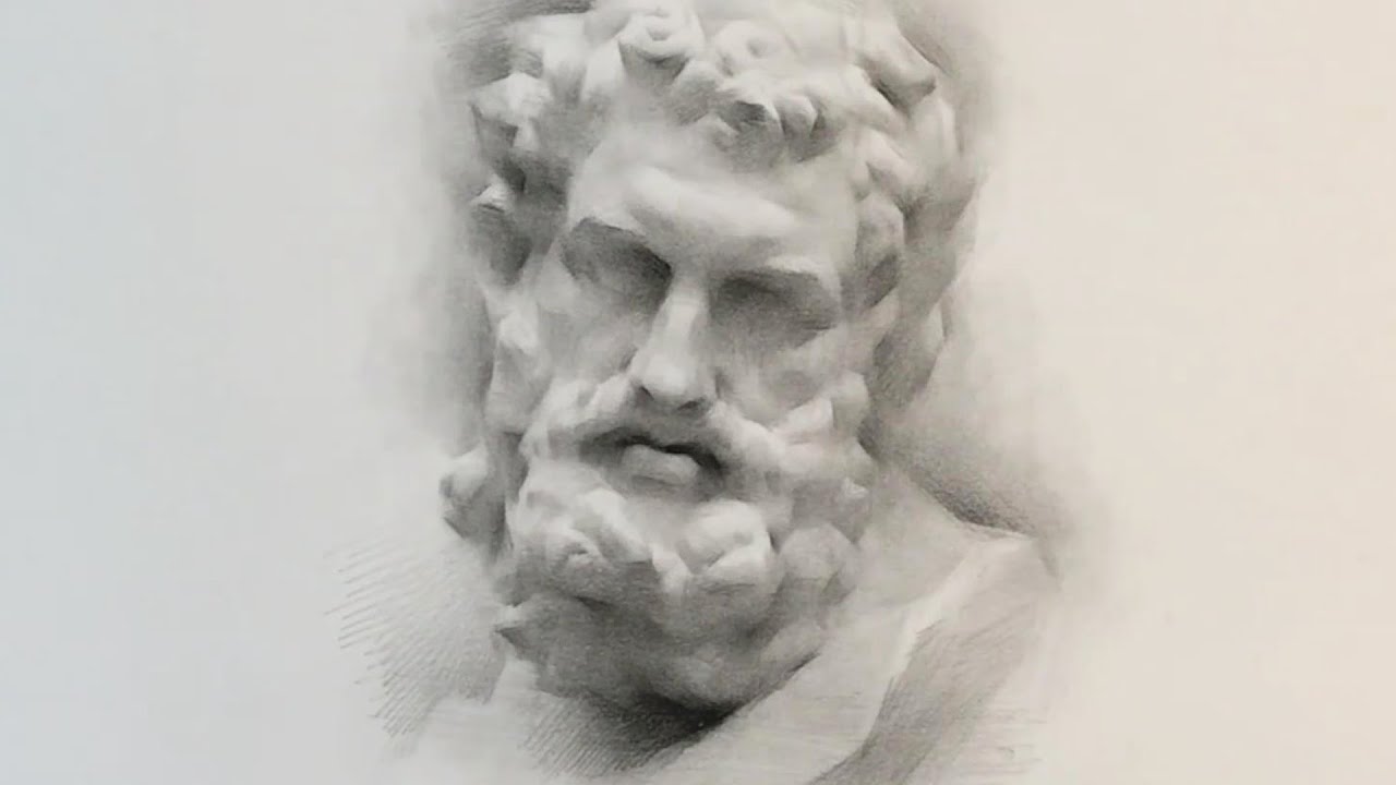 drawing plaster casts on paper