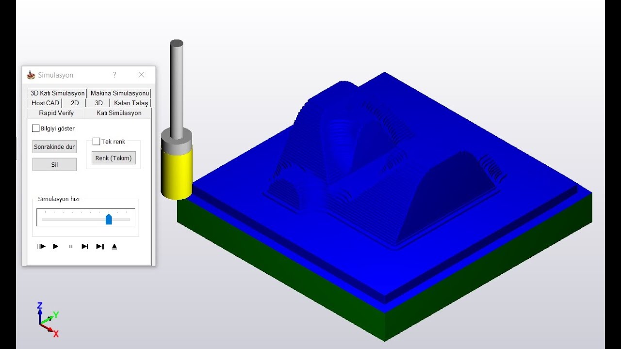 1) SOLIDCAM HSR KONTUR KABA İŞLEME