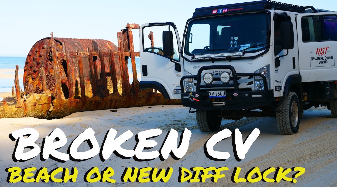 4x4 Isuzu NPS CV Breaks 3 days after diff lock fitted! Was it the beach or the Diff Lock?