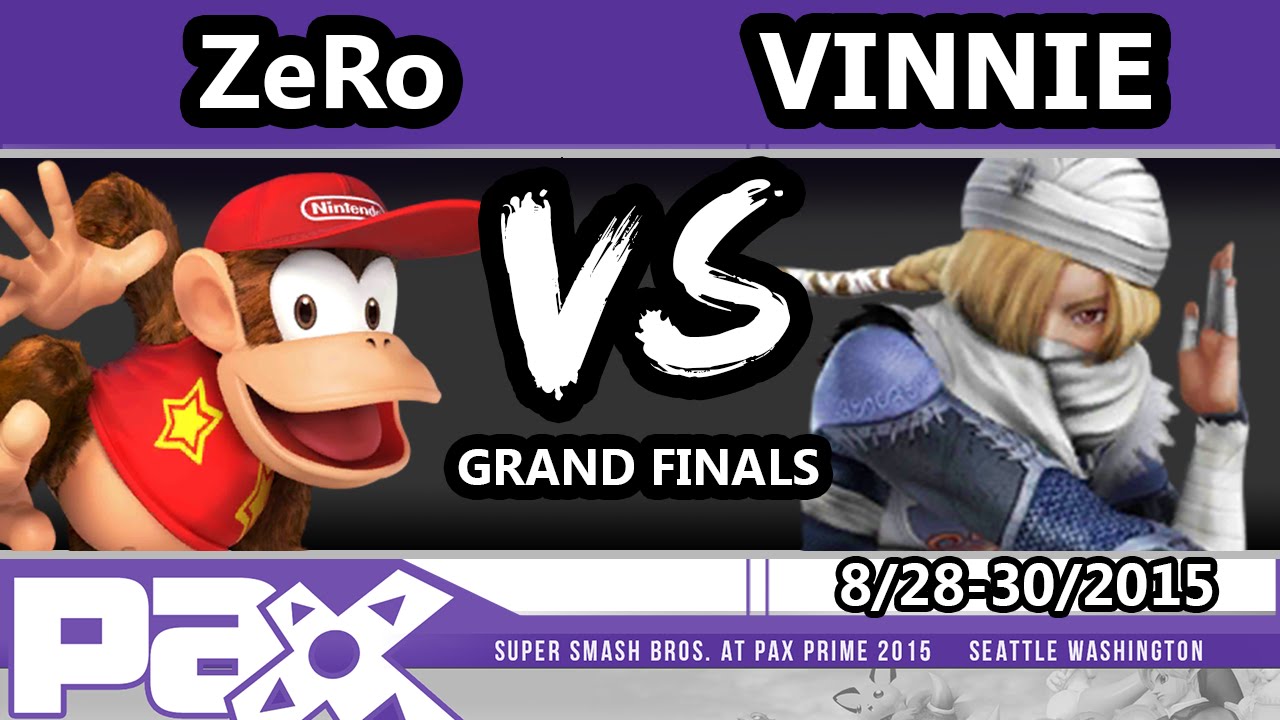 PAX Prime 2015 - ZeRo (Diddy) Vs. Vinnie (Sheik) - Grand Finals Set 2 - Smash Wii U