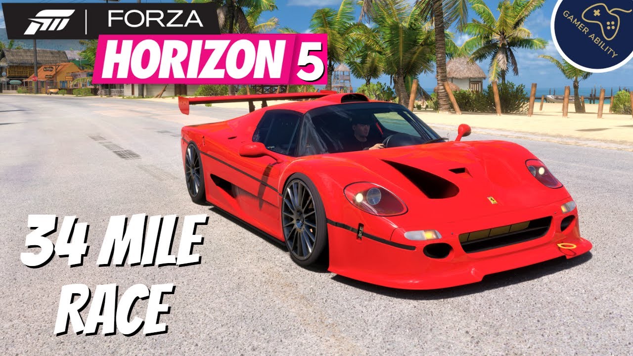 Forza Horizon 5 Gameplay - Goliath 34 Mile Race in Ferrari F50 GT - Xbox Series X