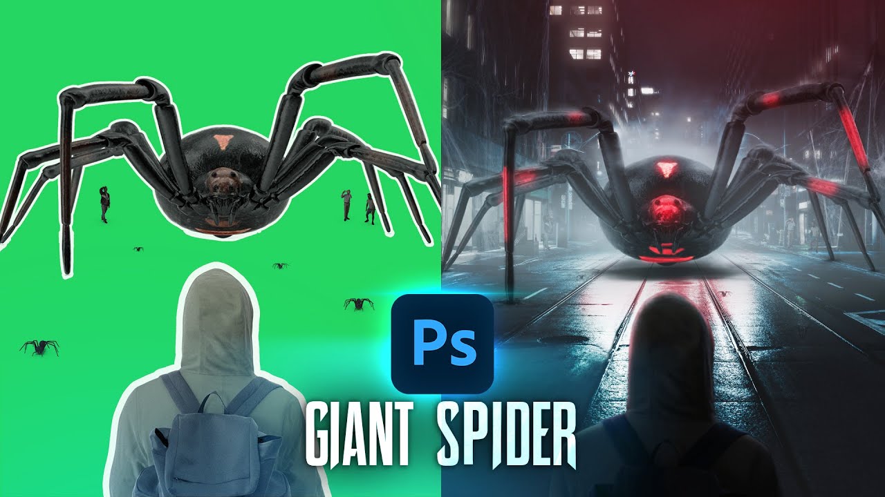 Create a BIG SPIDER Photo Manipulation | Mysterious Foggy Scene Photoshop Tutorial