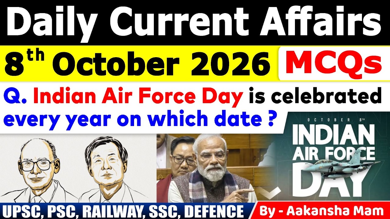 8th October 2026 Current Affairs🔥 | Daily MCQs | Today&rsquo;s Most Important MCQs #currentaffairs2026