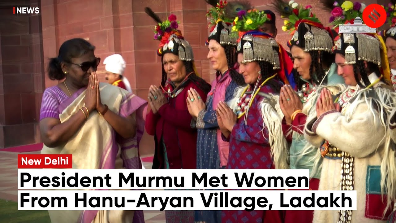 President Droupadi Murmu Met Women From Hanu-Aryan Village Of Indus Valley, Ladakh