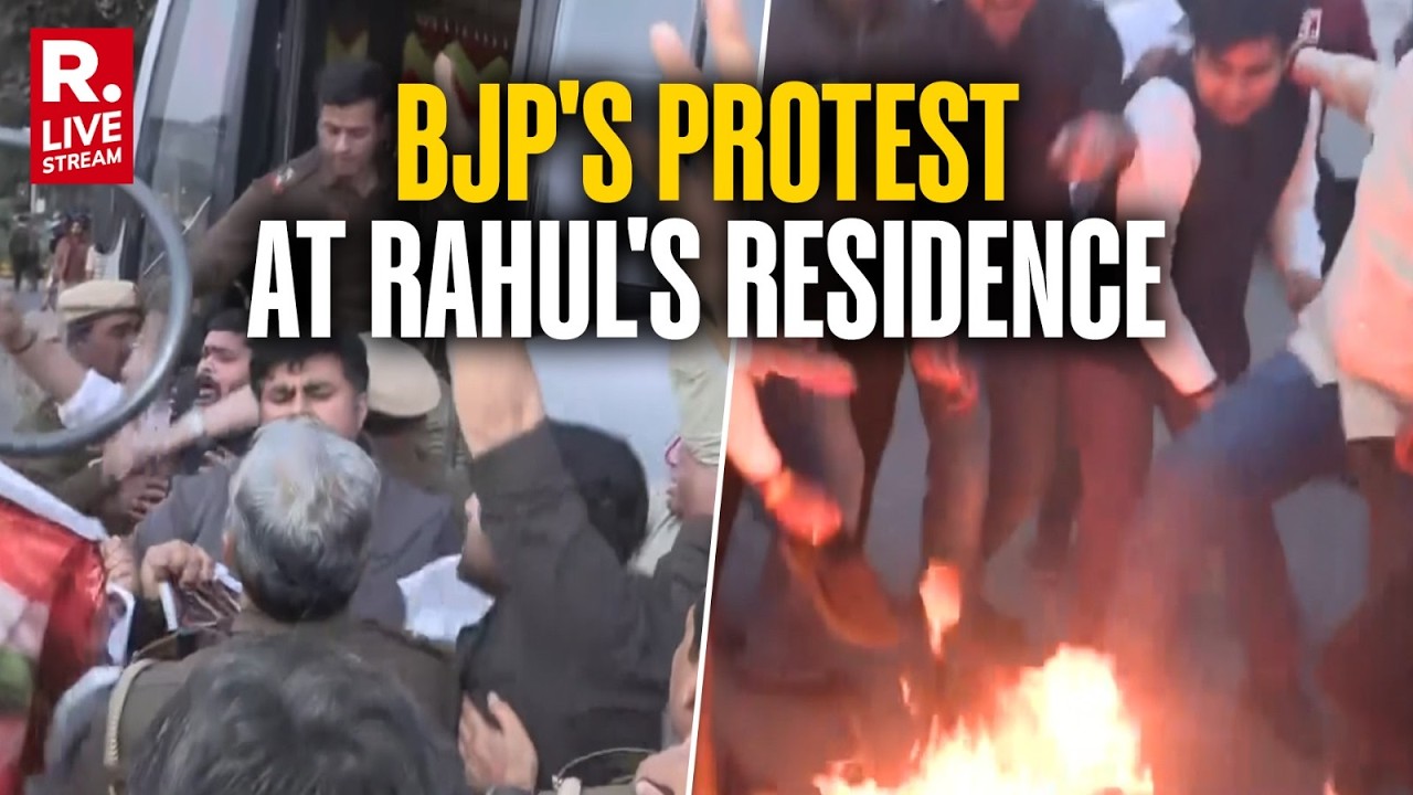 BJP Holds Protest outside Rahul Gandhi's Residence | Rahul Banian Circus