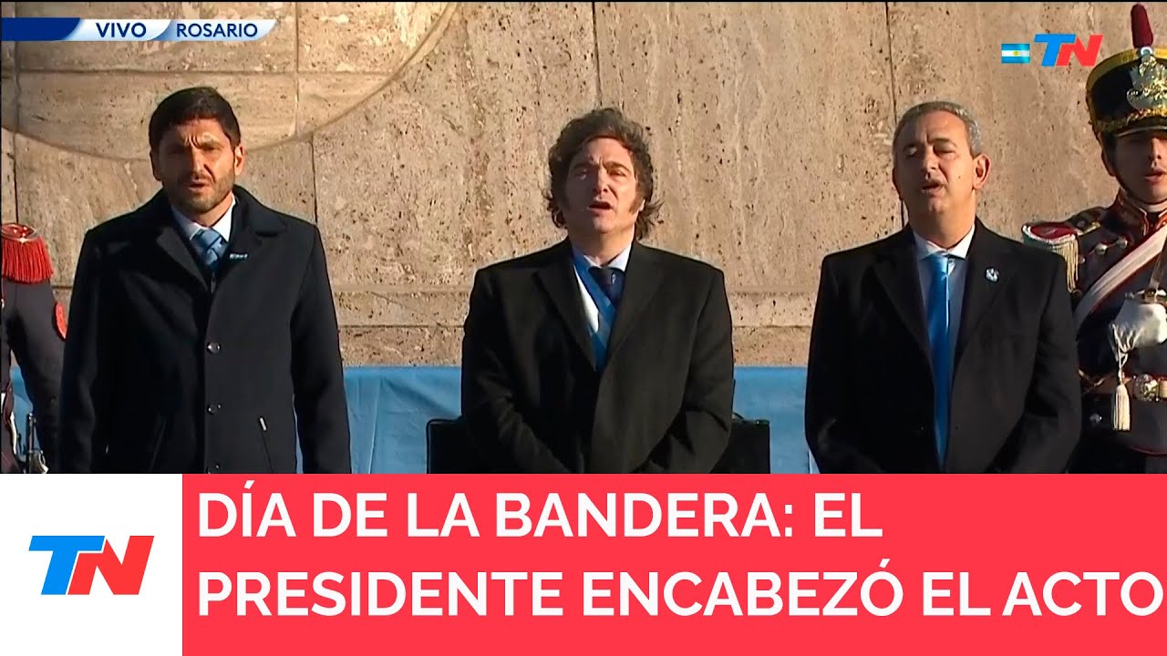 Javier Milei encabezó el acto por el Día de la Bandera en Rosario