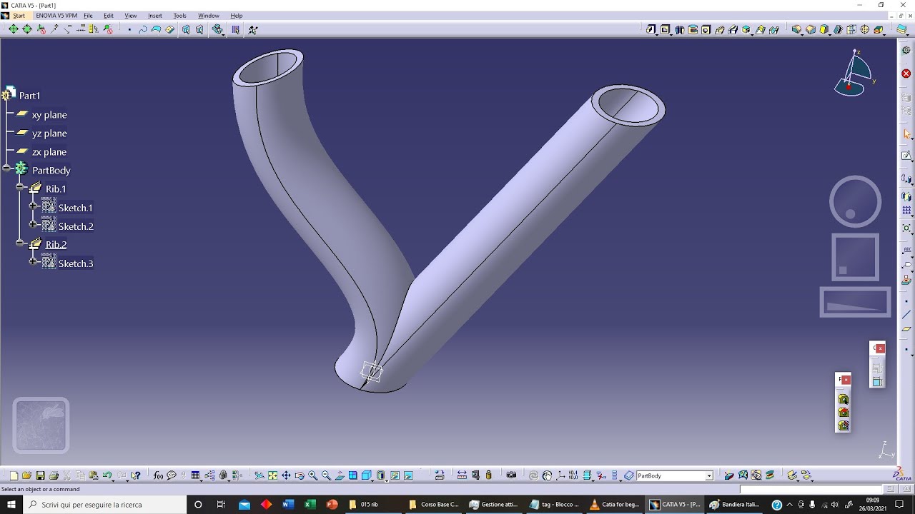 Catia v5 015: Rib