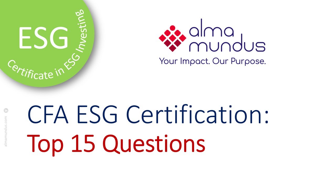 CFA ESG Certification | The Top 15 Questions