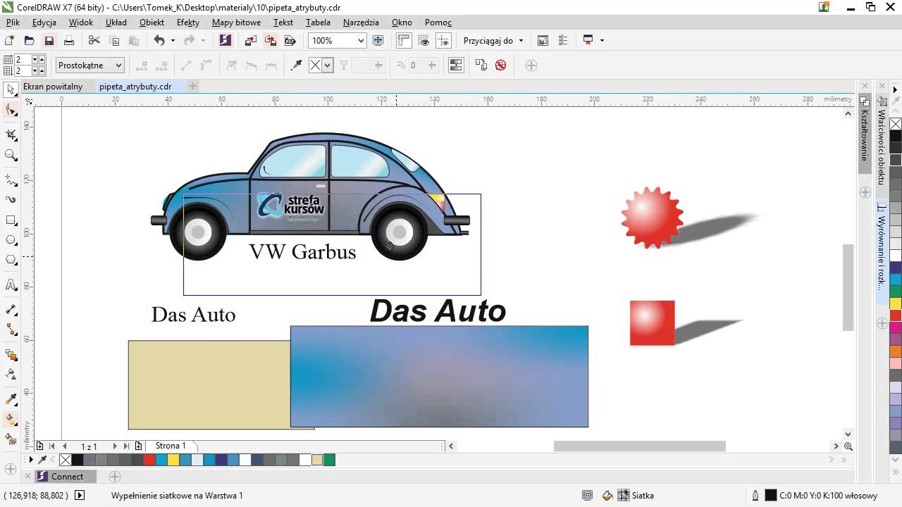 Kurs CorelDRAW - kompendium wiedzy: Pipeta atrybutów