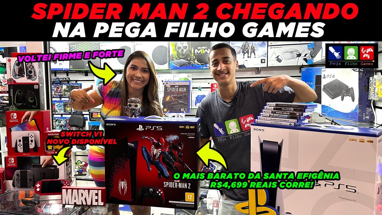 NOVO PLAYSTATION 5 EDIÇÃO ESPECIAL SPIDER MAN 2 POR 4,699 O MAIS BARATO DA SANTA EFIGÊNIA