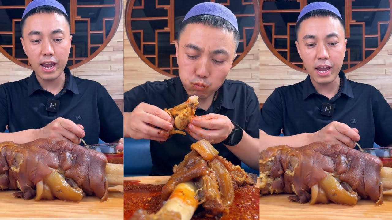 chinese people eating food videos |🔥ASMR Delicious Spicy Goat Head | Shared Mukbang Sound 😋🍖🥩 