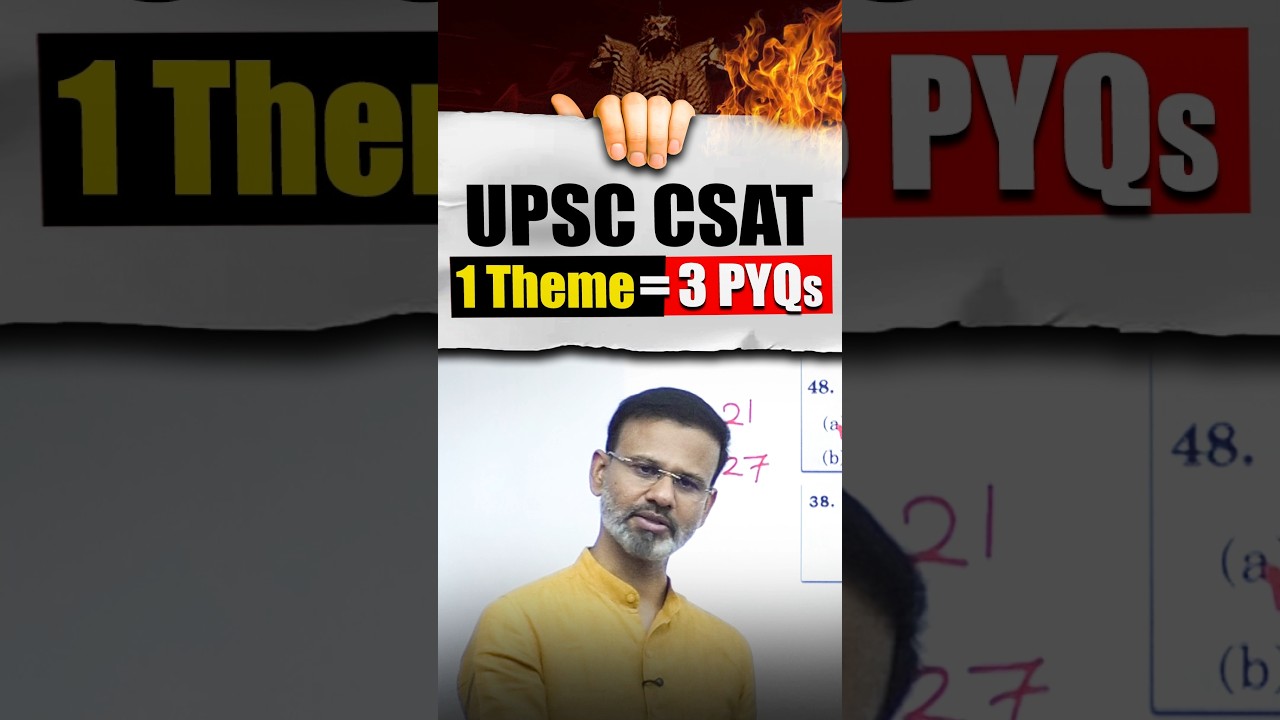UPSC CSAT: 1 Theme = 3 PYQs 🔥#upsc