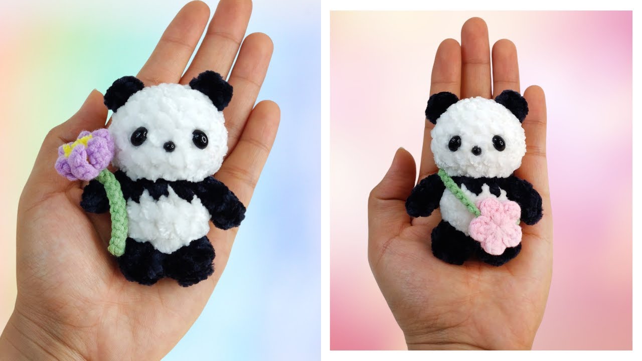 Crochet Panda Pattern - Quick & Easy Amigurumi Panda Use Chenille Yarn