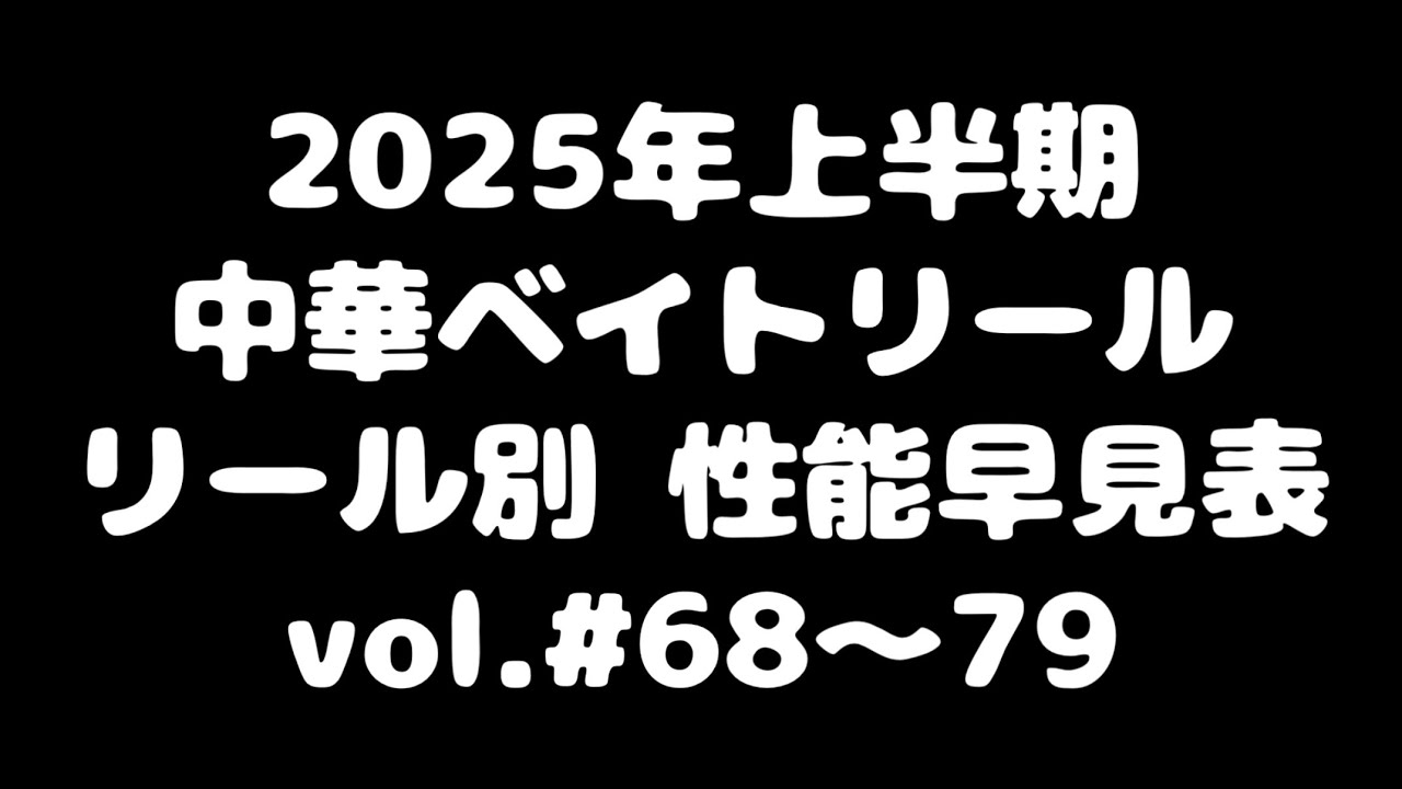 2025年上半期+α 中華ベイトリール ハルアキの独断と偏見によるリール別性能早見表【パ◯プロ式】