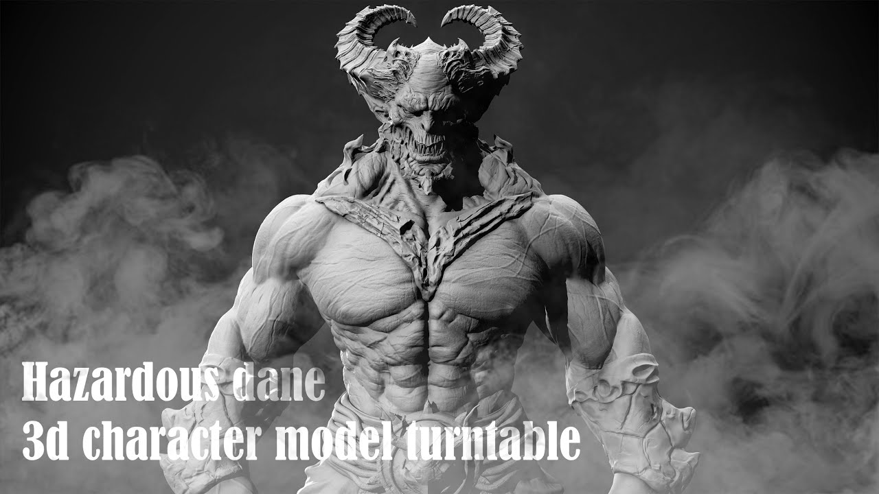 Hazardous dane 3d character turntable model