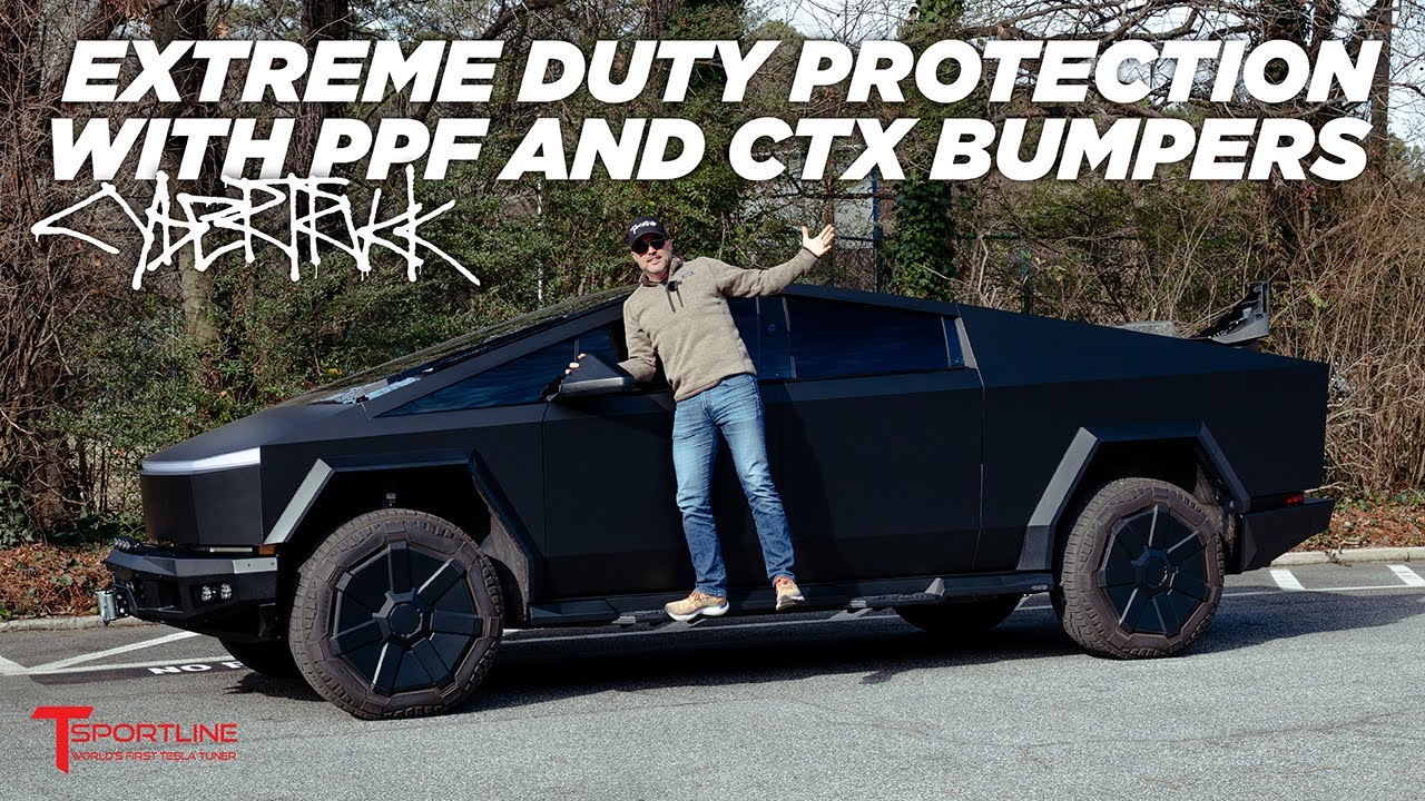 Tesla Cybertruck модернизирована бамперами CTX с полностью светодиодной подсветкой, лебедкой Warn...