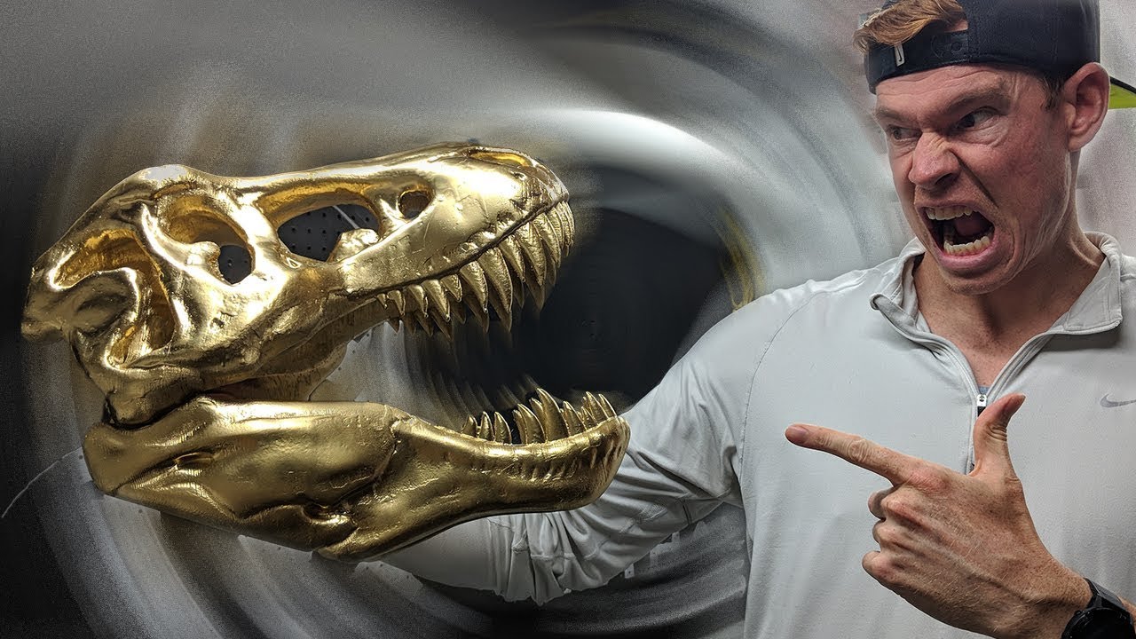 3D PRINTED GOLD T-REX SKULL