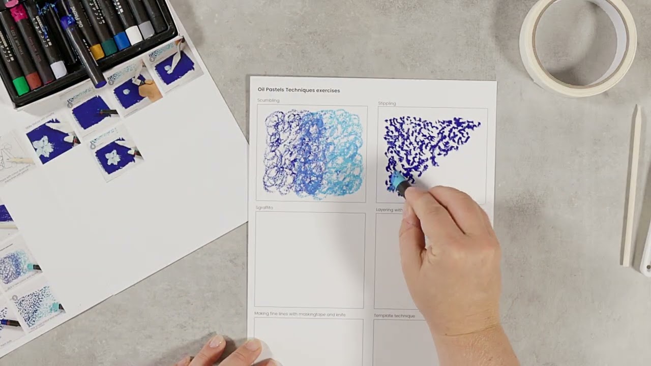 How to use the stippling technique with oil pastels
