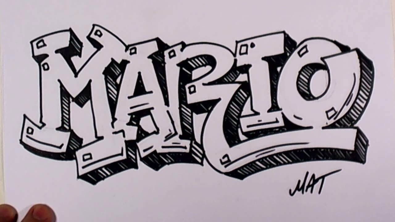 Graffiti Writing Mario Name Design #38 in 50 Names Promotion | MAT