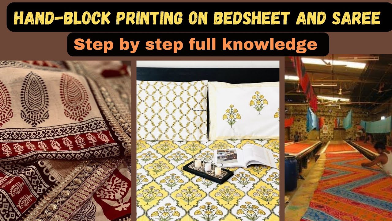 Block Printing on Bedsheet & saree 🛏️🥻2024/Block Printing on Fabric/ full knowledge of block print
