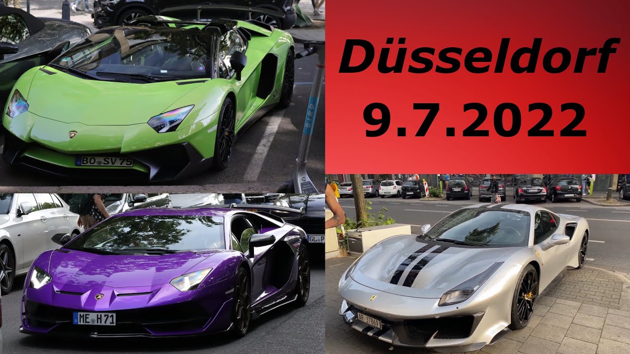 Carspotting Highlights Düsseldorf vom 9.7.2022!! (SVJ, SV, 488 Pista, F12, 812GTS...)