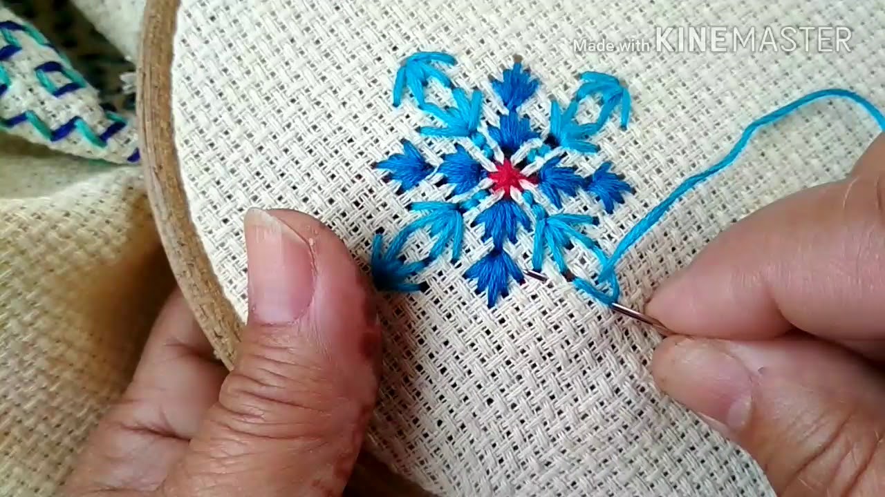 148-Easy and fast straight stitch  embroidery  on Matty /Jute cloth (Hindi /Urdu)