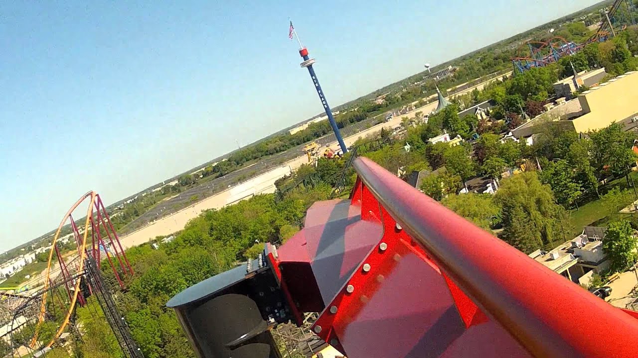 Six Flags Great America opens X-Flight - POV, Reverse POV and Off-ride