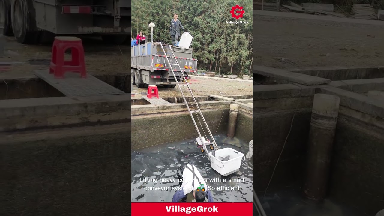 Fish Harvest: Automated System Transports Fish from Pond to Truck