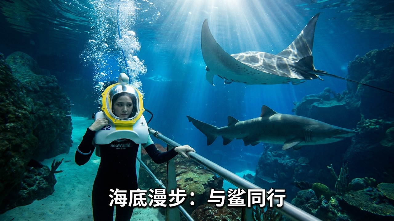 知识春节巨献! 世界最大室内海洋公园!阿布扎比海洋世界! #全球知识殿堂巡礼 #抖音年味新知贺岁 #知识前沿派对 #儒艮 #海獭