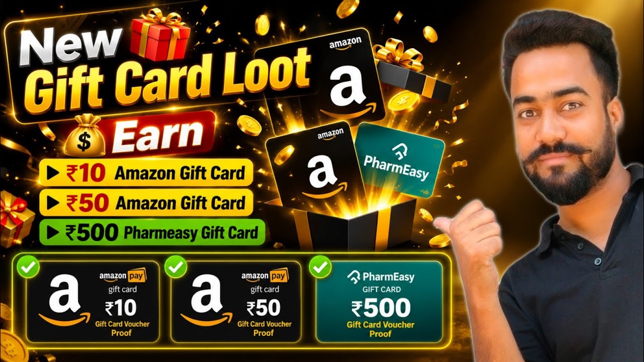 New Gift Card Loot! Earn ₹10/₹50🔥Amazon Gift Card And ₹500 PharmEasy Voucher! Samsung Upi Lite Offer