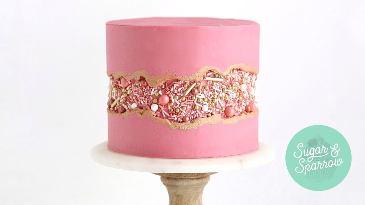 Sprinkle Fault Line Cake Tutorial