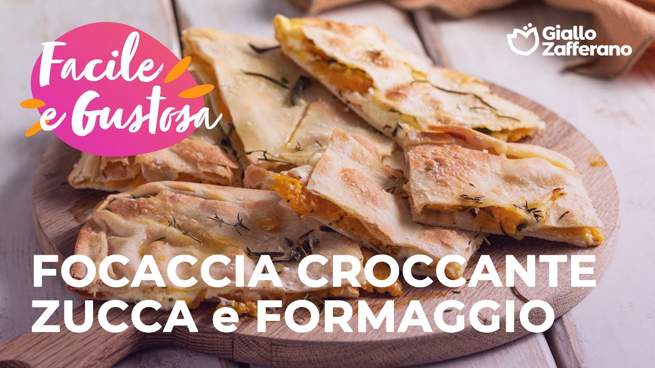 FOCACCIA CROCCANTE ZUCCA e FORMAGGIO - FACILE e SENZA LIEVITAZIONE! 🧡🔥
