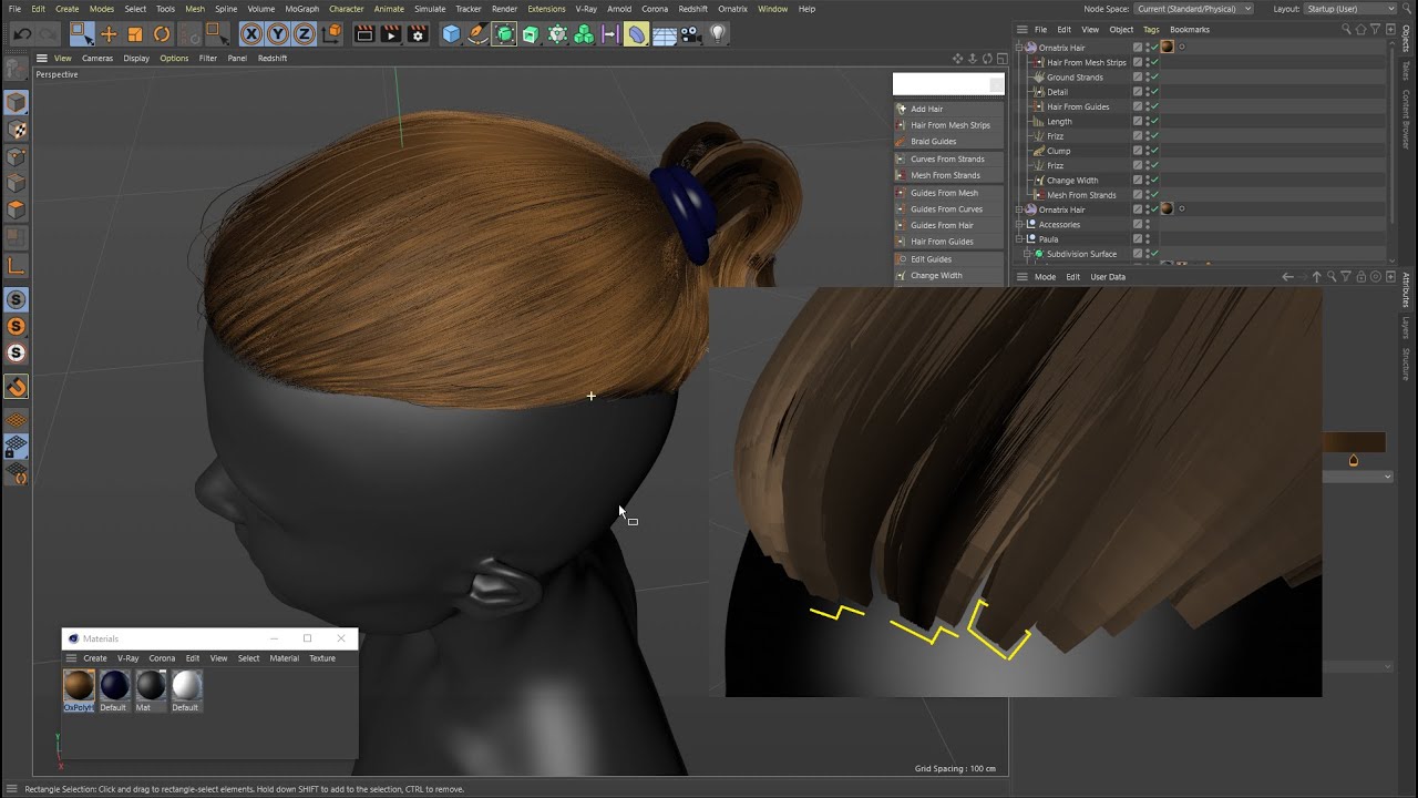 Орнатрикс для Cinema 4D: Hair from Mesh Strips и Hair from Guides