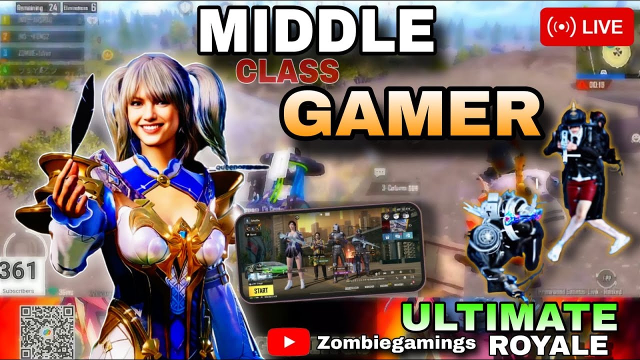 MIDDLE CLASS GAMER | ULTIMATE ROYALE | #zombieislive  | bgmi live streaming