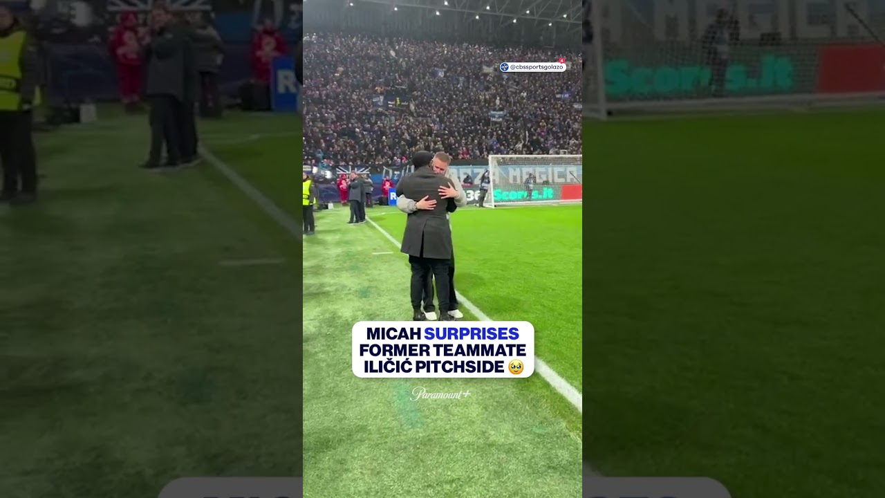 The look on Josip Iličić&lsquo;s face when he sees Micah Richards 🥹