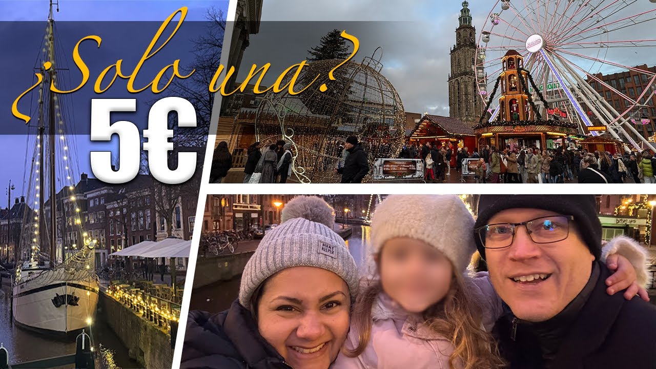 Pagamos 5 € por una sola vuelta 😲 | Así es el mercado navideño en Groningen 🎄