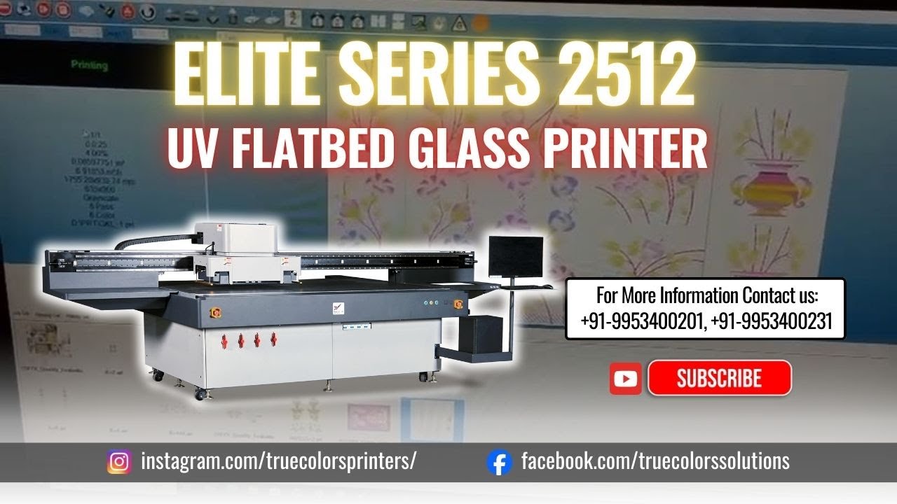 ELITE 2512 UV Flatbed Glass Printer...High-Performance UV Printer #printer #uvprintingmachine