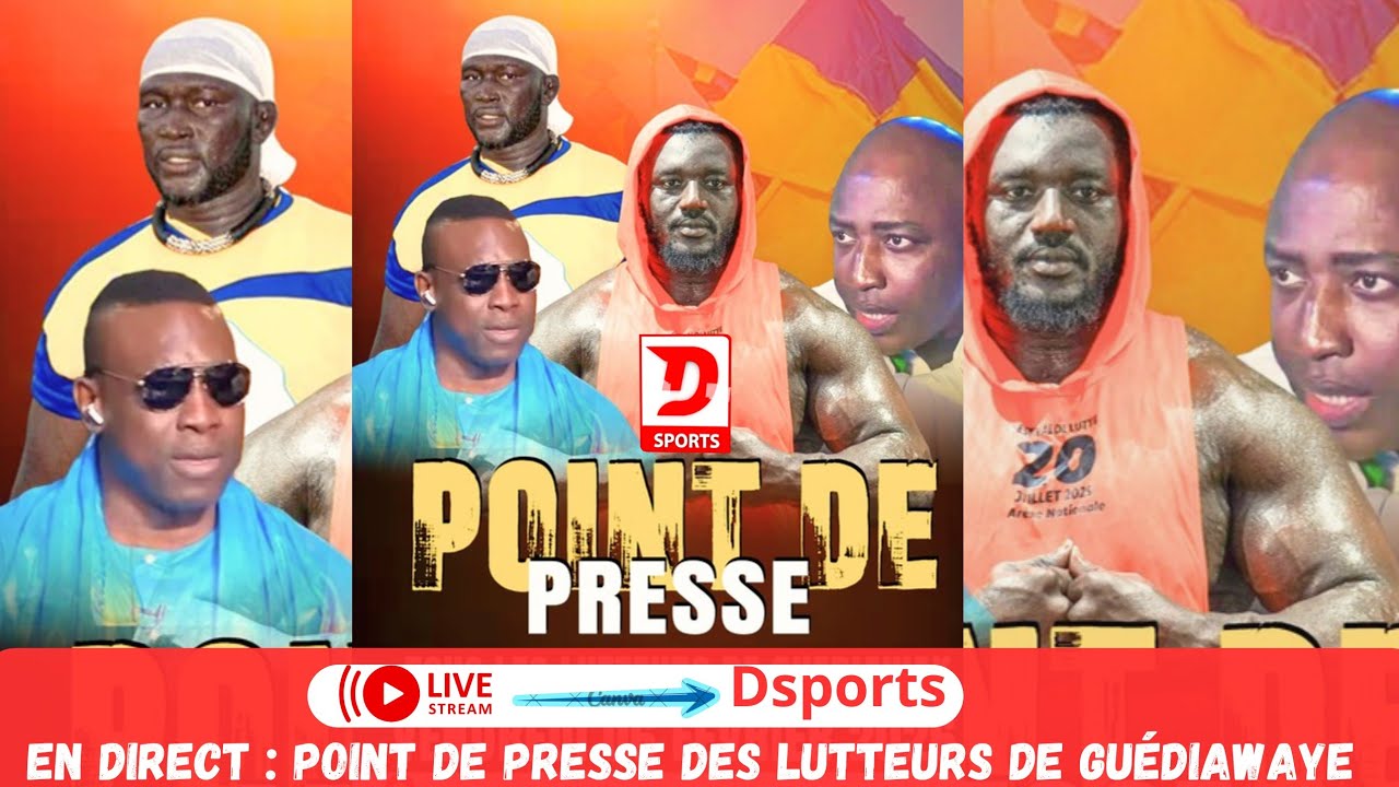 🔴EN DIRECT: POINT DE PRESSE DES LUTTEURS DE GUEDIAWAYE