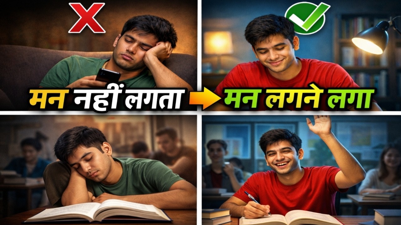 मन नहीं लगता पढ़ाई में? | Before–After Study Motivation | Students Must Watch
