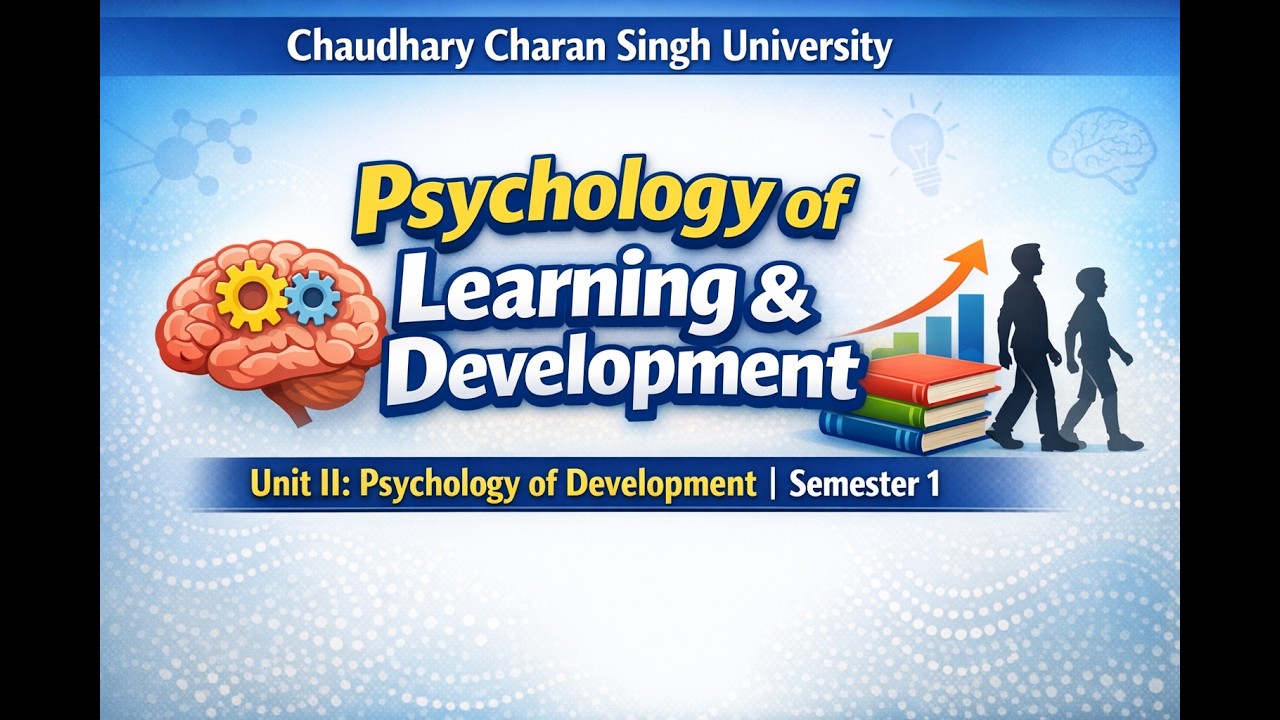 Master Psychology of Learning & Development | Unit II | CCSU Semester 1