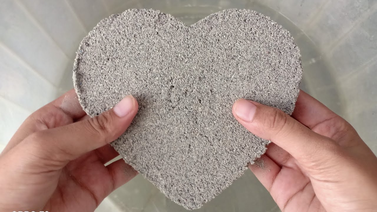 ASMR:Pure Silky Sand Hearts Crumble in water 💦 paste play 🤤❤️