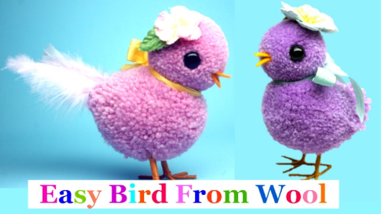 How to make yarn/wool Cute Bird step by step at home-yarn bird tutorial|DIY Yarn/Wool craft idea