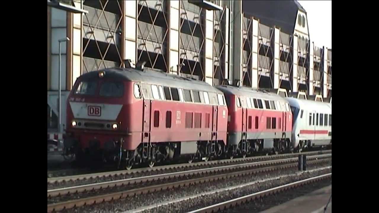 Januar 2008: der neue "Starzug" IC "Allgäu" mit 2x 218 zwischen Ulm und Stuttgart