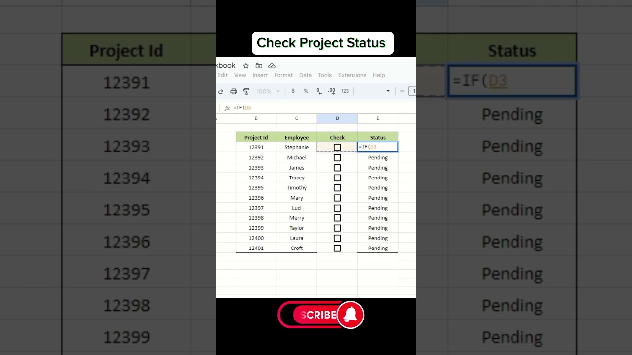 Excel IF Function trick ( in 20 seconds) | Done/Pending #shorts #exceltricks