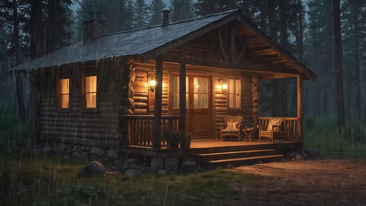 Live Rain Sounds at a Cozy Forest Cabin &ndash; Relaxing Ambience for Sleep, Study & Relaxation