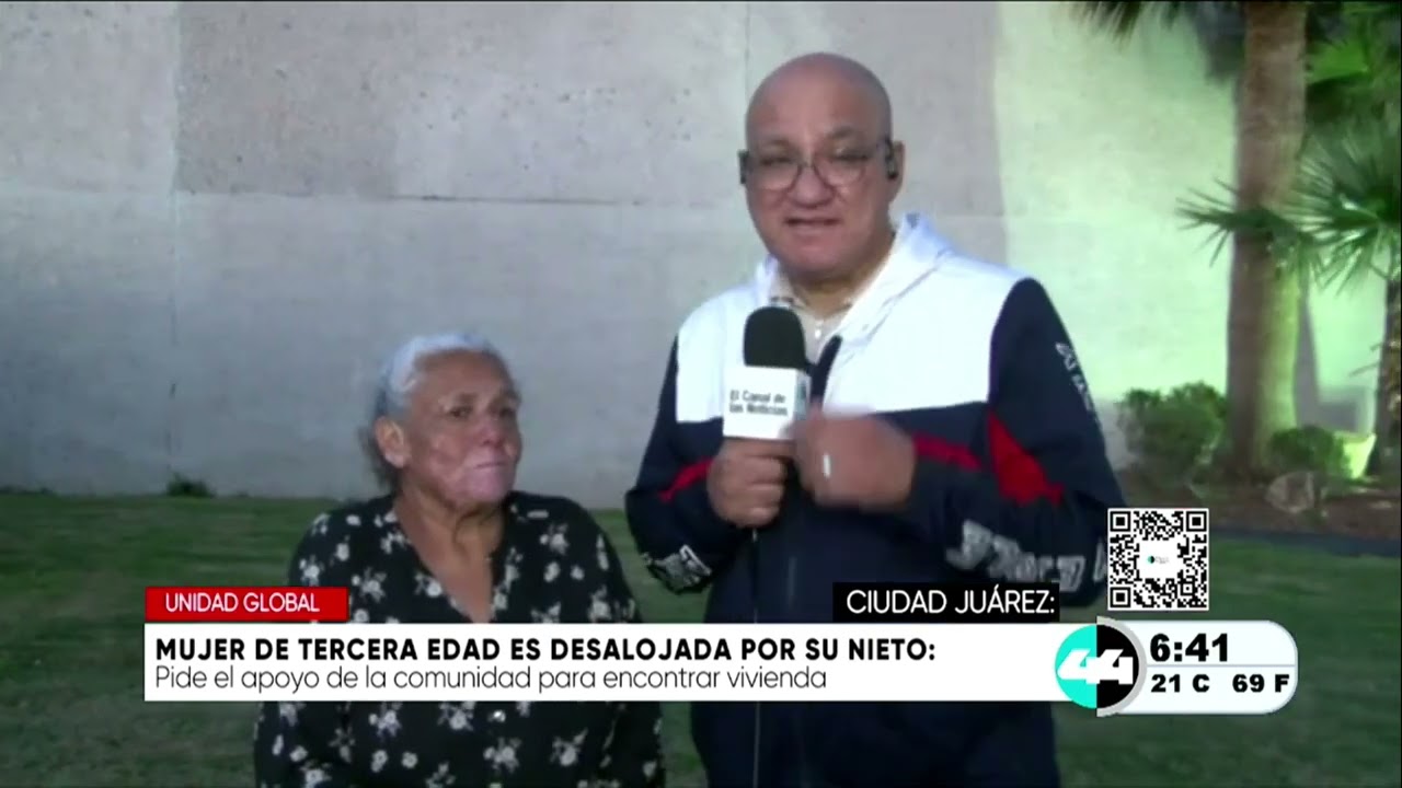 Mujer de tercera edad es desalojada por su nieto