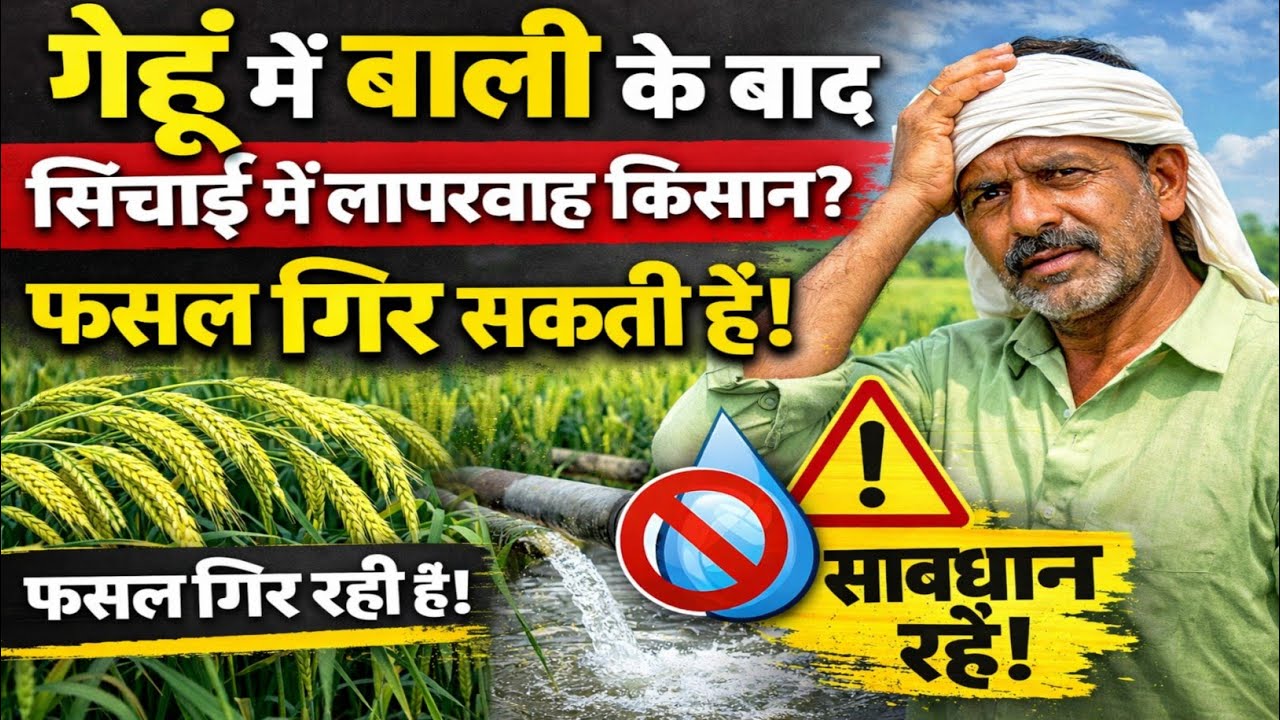 गेहूं में बाली निकलने के बाद सिंचाई में क्या सावधानी रखें । गेहूं के गिरने की समस्या।Gehun ki kheti।