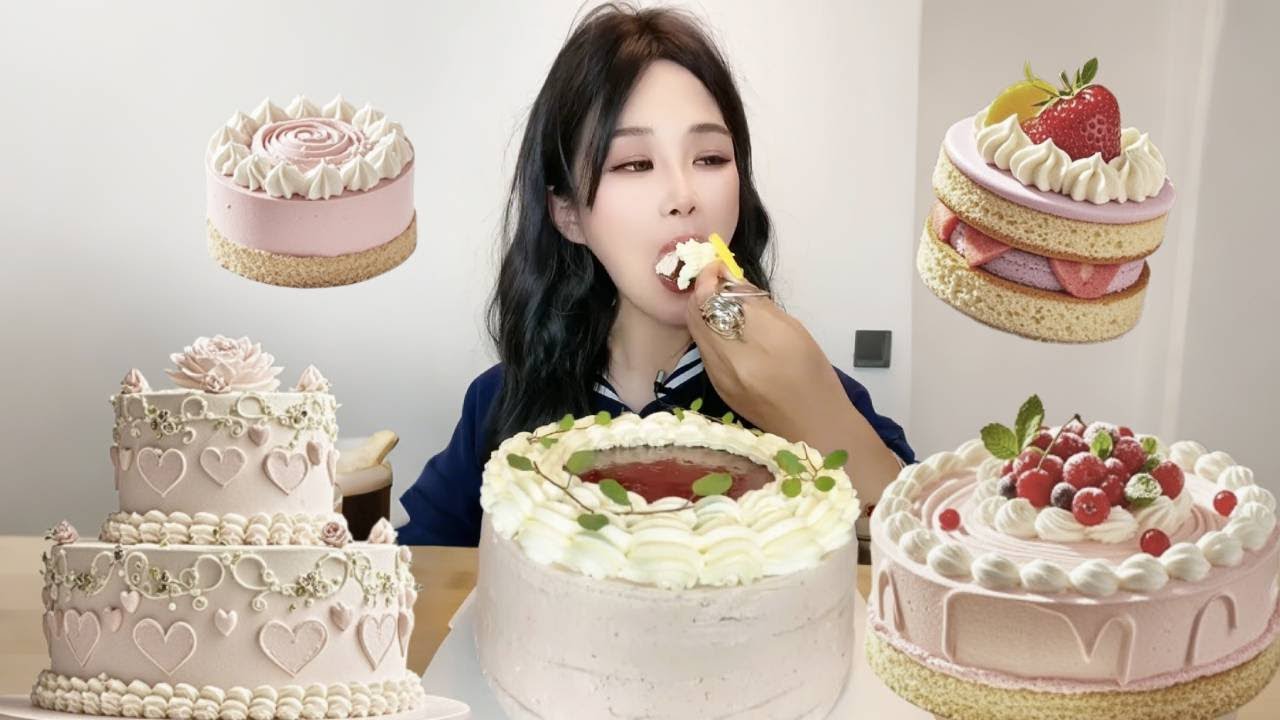 Asmr🍰Eating 🍰 (Soft And Waxy Sound) 크림丨먹방丨Mukbang丨Satisfying丨Eatings
