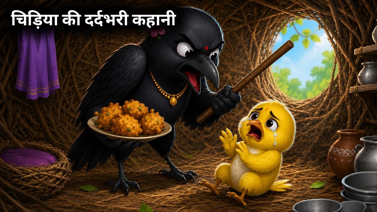 चिड़िया के बच्चे की दर्दभरी कहानी | Chidiya Cartoon | Kauwa Ki Kahani | Hindi Cartoon | Kauwa Kahani