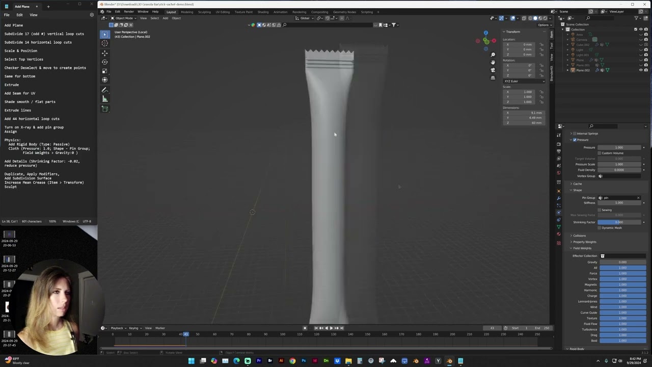 Как сделать 3D-надувные пищевые пакеты в Blender (подробно)